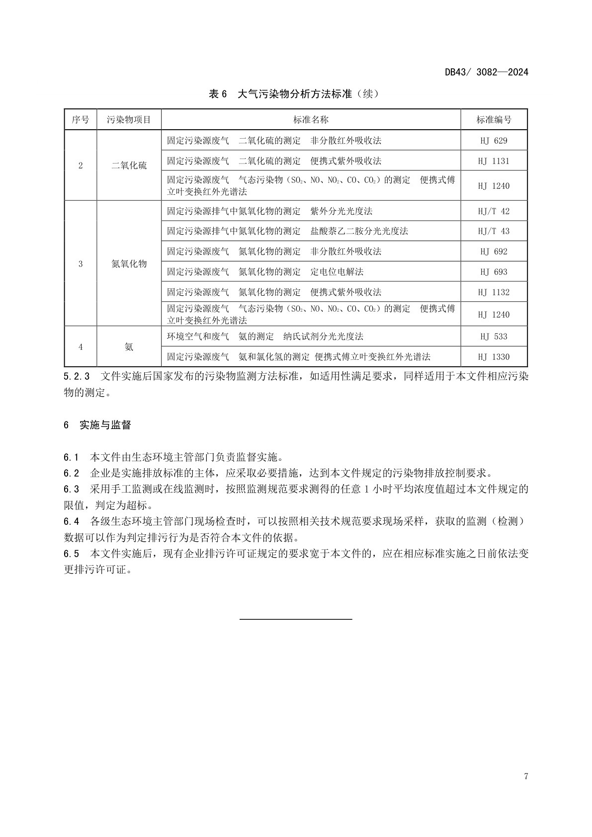 工业炉窑主要大气污染物排放标准（湖南省地方标准 DB43/3082--2024)